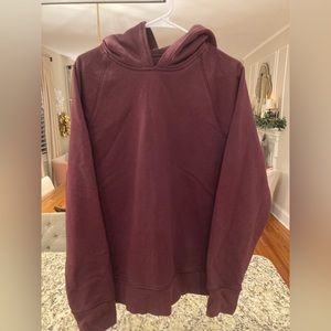 BR Mens Essential Terry Hoodie Size L, dark maroon
